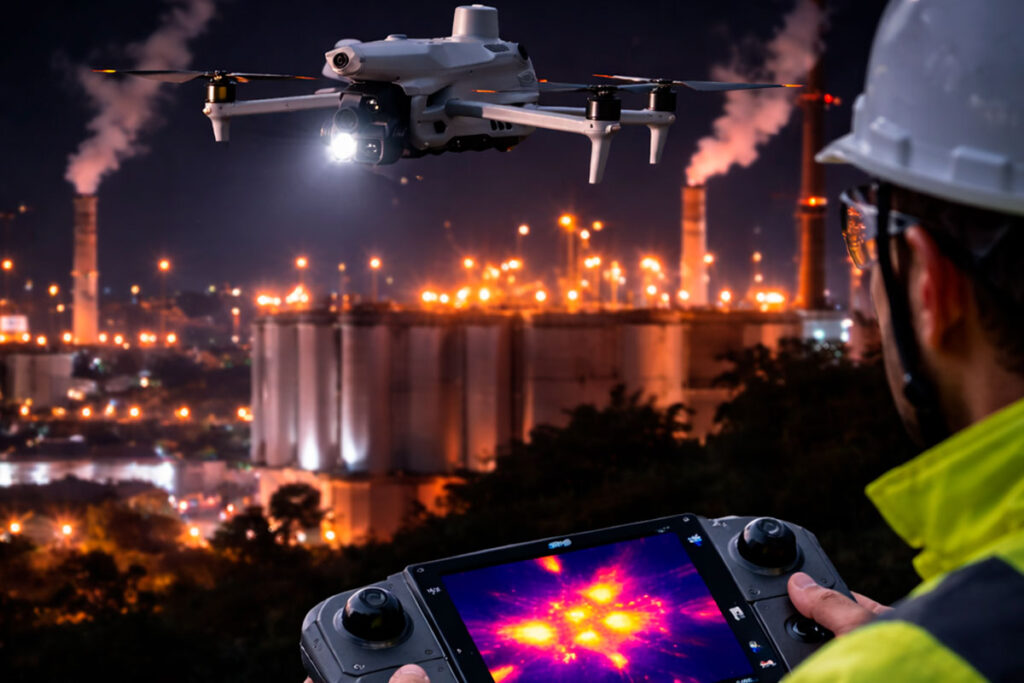 Monitoreo nocturno con drones termicos